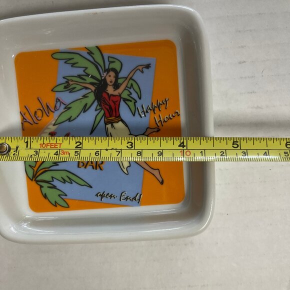 Tiki Bar Condiment Dishes Godinger & Co Tahitian Moon Porcelain Plates 5 pc Set - Picture 7 of 13